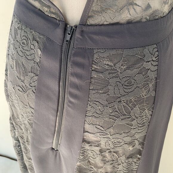 Maxi grey and lacy open back dress by love culture size Small - Picture 6 of 13